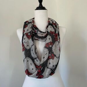 Loungefly Hello Kitty Sanrio Black Metallic Glitter Infinity Scarf